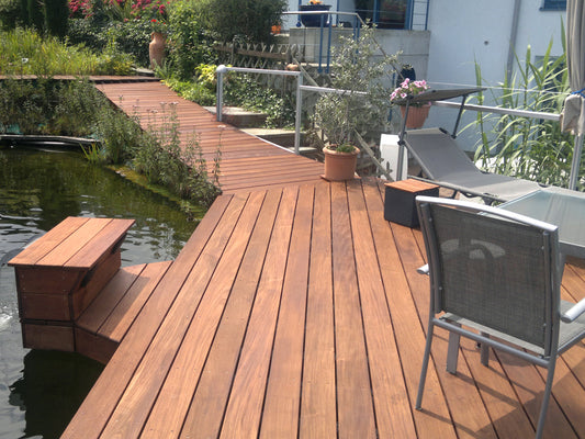 Ipe Terrassendielen, 19x85 mm, KD, glatt/glatt, aus Bolivien, *Sortierausschuss*