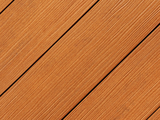 "Die Exklusive" WPC Terrassendielen, 21x200 mm, Bernsteinbraun, eins. geprägt, matt, Vollprofil