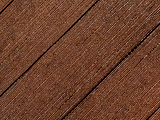 "Die Exklusive" WPC Terrassendielen, 21x200 mm, Kastanienbraun, eins. geprägt, matt, Vollprofil