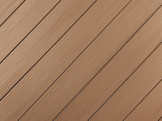 "Die Exklusive" WPC Terrassendielen, 21x140 mm, Terrabraun, einseitig geprägt, matt, Vollprofil