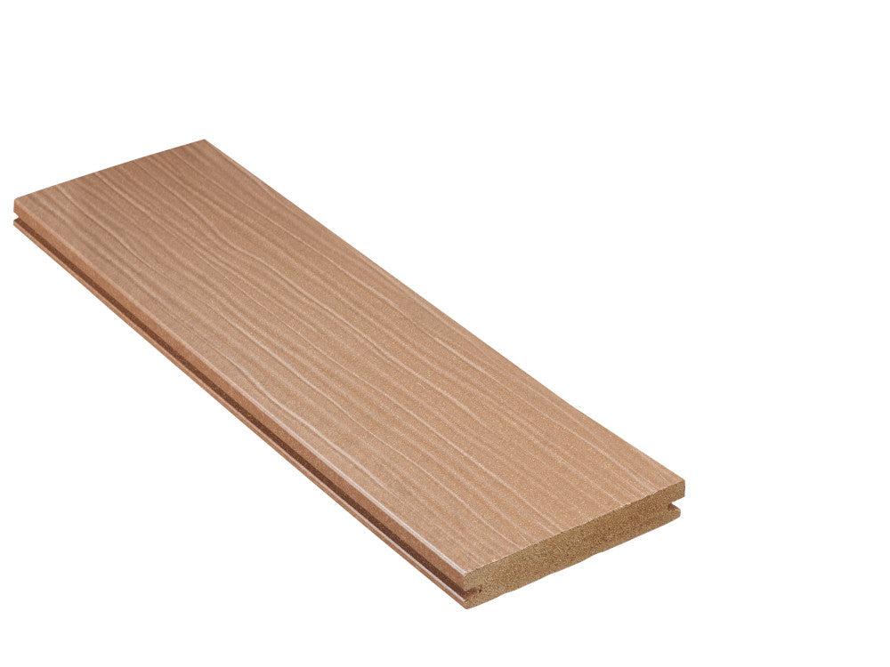 "Die Exklusive" WPC Terrassendielen, 21×140mm, Terrabraun, einseitig geprägt, matt, Vollprofil – Bild 3