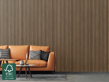 FibroTech Akustikpaneel Basic, Oiled Oak, 2440 x 605 x 22 mm (1,48 m²/Stück)