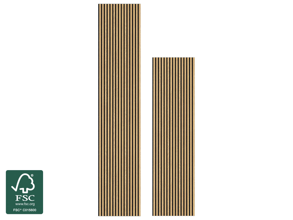 FibroTech Akustikpaneel Basic, Oiled Oak, 2440 x 605 x 22 mm (1,48 m²/Stück)