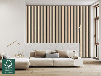 FibroTech Akustikpaneel Basic, Light Oak, 2440 x 605 x 22 mm (1,48 m²/Stück)