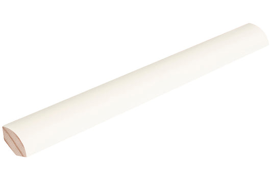 Kiefer Sockelleisten, 14x14 mm "Viertelstab", im Prinzip astrein, massiv, weiß lackiert, RAL 9016, 30 Stk. pro Bund