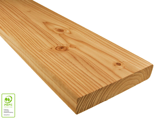 Europäische Lärche Terrassendielen, 27x143 mm, KD, glatt/glatt
