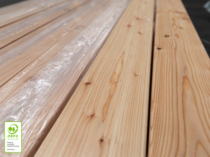 Europäische Lärche Terrassendielen, 45×143mm, KD, glatt/glatt