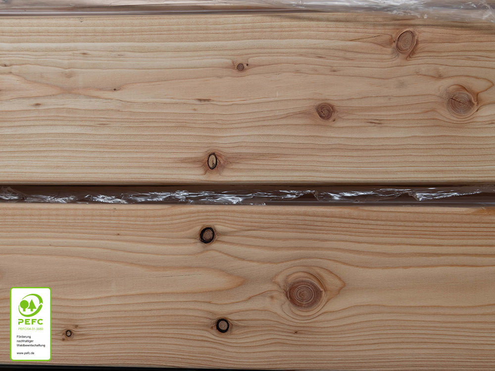 Europäische Lärche Terrassendielen, 45x143 mm, KD, glatt/glatt