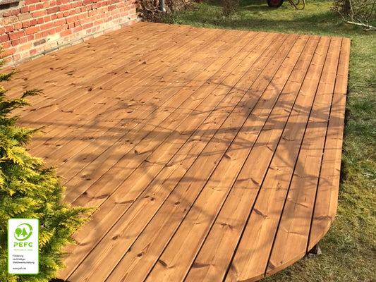 Thermokiefer Terrassendielen, 42x140 mm, glatt/glatt