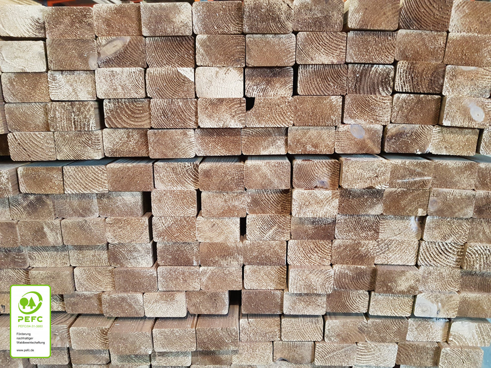 Thermokiefer Konstruktionsholz, 42x68mm, KD, 4-seitig glatt