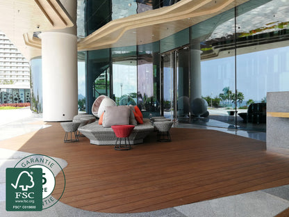 Moso-Bambus Terrassendielen, 20×137mm, fein/glatt, vorgeölt coffee, 3 Stk./Bund, mineralveredelt, seitlich genutet, stirnseitig Nut & Feder