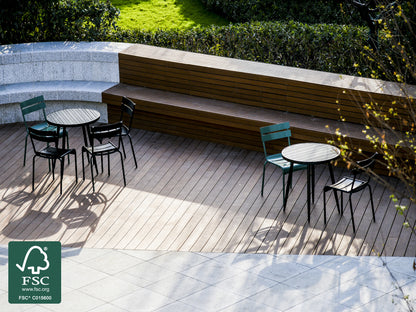 Moso-Bambus Terrassendielen, 20x137 mm, fein/glatt, vorgeölt coffee, 3 Stk./Bund, mineralveredelt, seitlich genutet, stirnseitig Nut & Feder