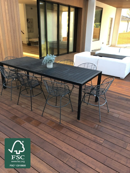 Moso-Bambus Terrassendielen, 20×137mm, fein/glatt, vorgeölt coffee, 3 Stk./Bund, mineralveredelt, seitlich genutet, stirnseitig Nut & Feder