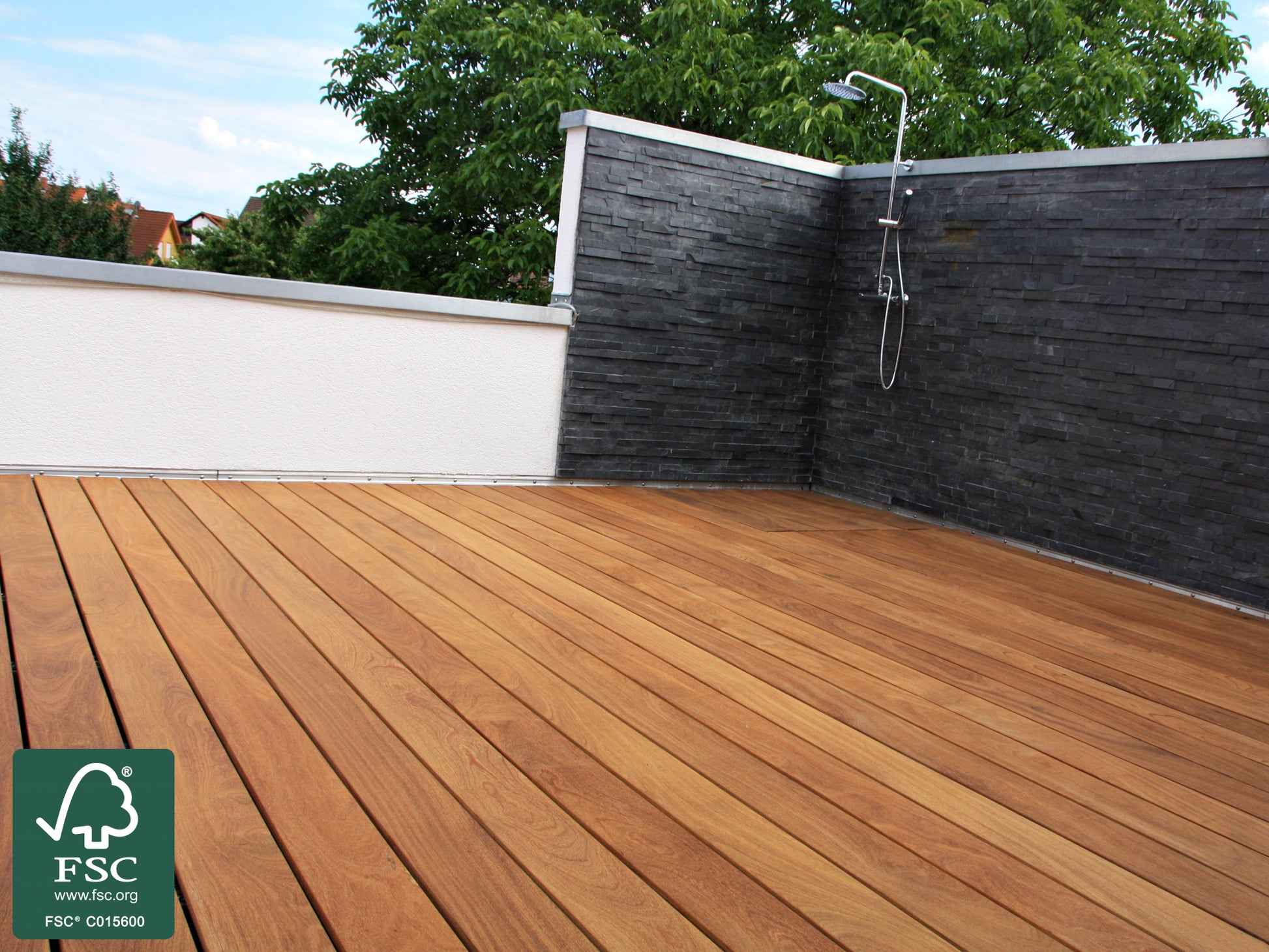 Cumaru Terrassendielen, 40x145 mm, KD, glatt/glatt
