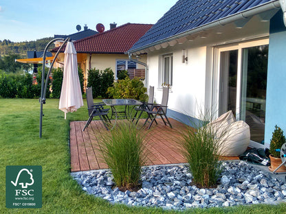 Cumaru Terrassendielen, 40x145 mm, KD, glatt/glatt