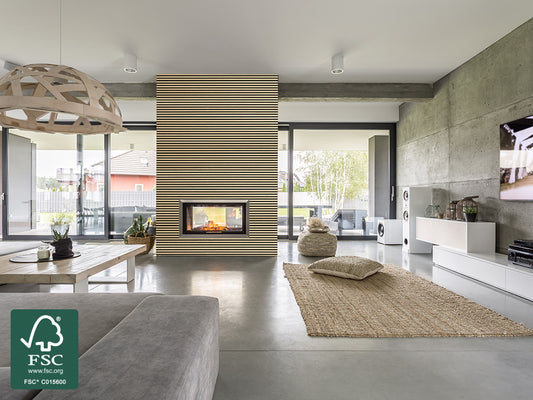 FibroTech Akustikpaneel Proff, Ash, 3000 x 605 x 22 mm (1,815 m²/Stück)