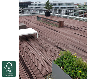 Bongossi Terrassendielen, 45x140 mm, AD, Sichtseite grob, 3-seitig egalisiert