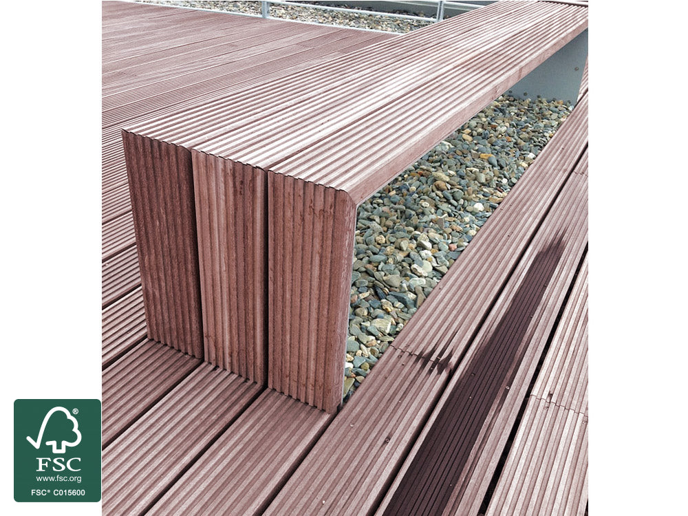 Bongossi Terrassendielen, 45×140mm, AD, Sichtseite grob, 3-seitig egalisiert – Bild 8