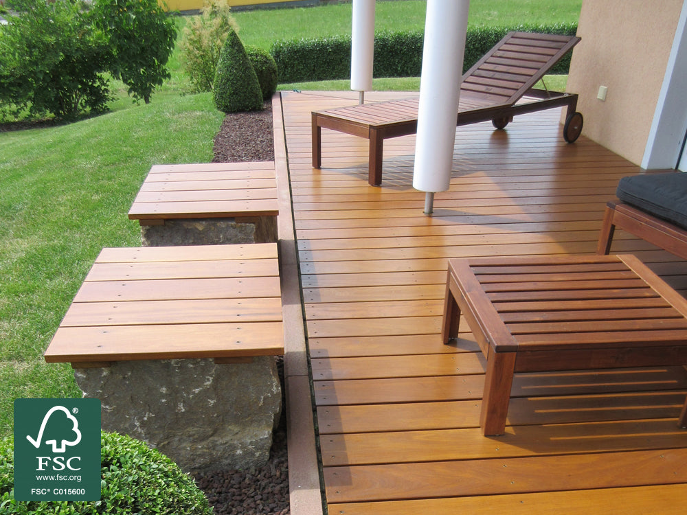 Garapa Terrassendielen, 25×90mm, KD, glatt/glatt