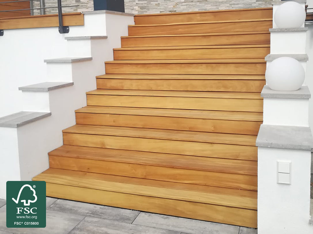 Garapa Terrassendielen, 25x90 mm,  KD, glatt/glatt