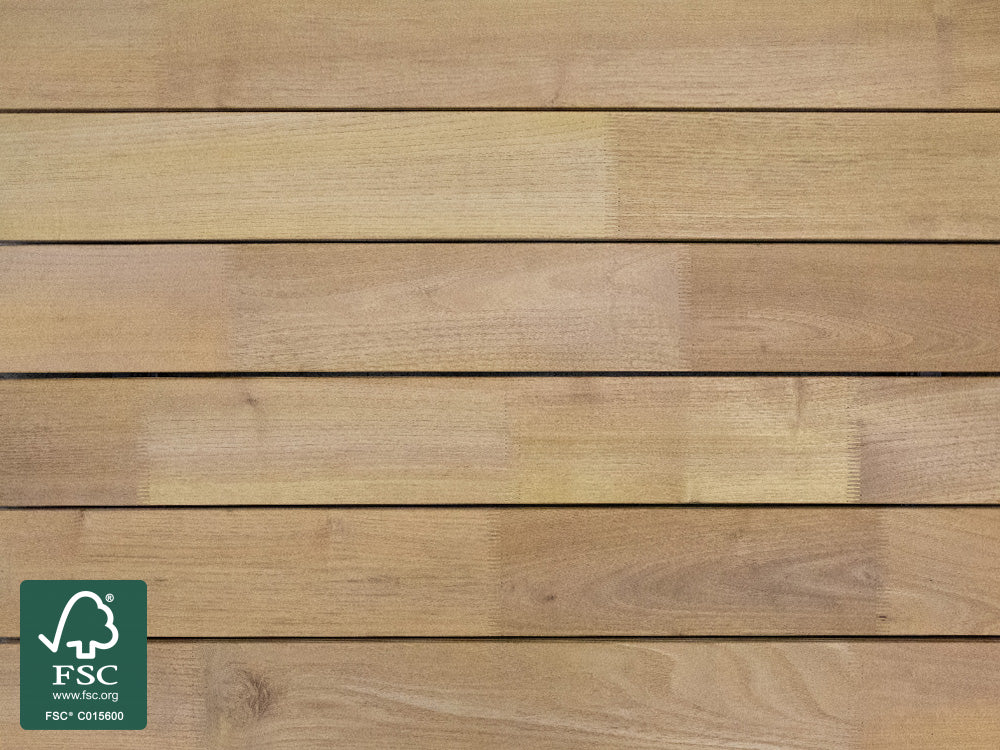 Robinie Terrassendielen, 23×118mm, KD, glatt bombiert, seitlich genutet, keilgezinkt