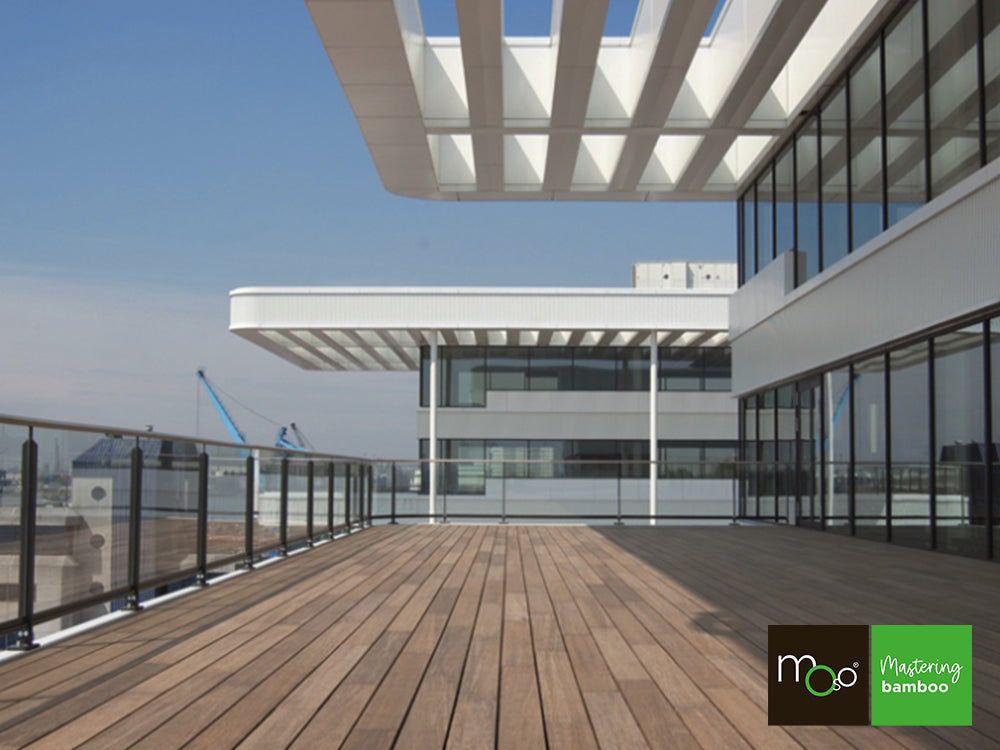 MOSO® Bambus Terrassendielen, 20×178mm, Bamboo X-treme®, bombiert gebürstet, geölt mit Woca, einseitig nutzbar