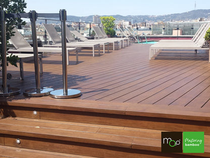 MOSO® Bambus Terrassendielen, 30x137 mm, Bamboo X-treme®, grob/glatt, geölt mit Woca