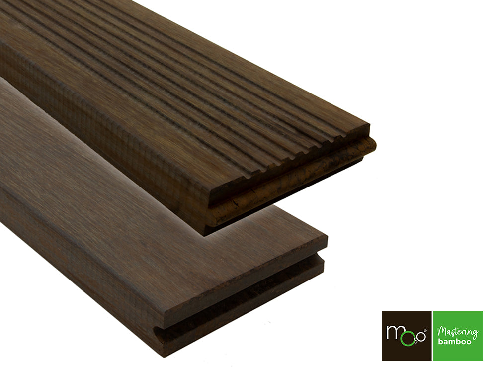 MOSO® Bambus Terrassendielen, 30x137 mm, Bamboo X-treme®, grob/glatt, geölt mit Woca