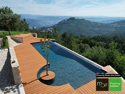 MOSO® Bambus Terrassendielen, 20x155 mm, Bamboo N-durance®, bombiert, geölt mit Woca, einseitig nutzbar