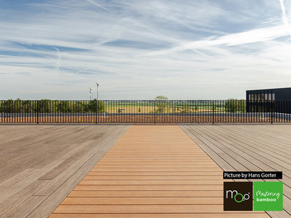 MOSO® Bambus Terrassendielen, 20x155 mm, Bamboo N-durance®, bombiert, geölt mit Woca, einseitig nutzbar