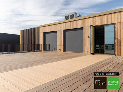MOSO® Bambus Terrassendielen, 20x155 mm, Bamboo N-durance®, bombiert, geölt mit Woca, einseitig nutzbar