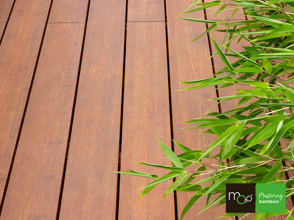 MOSO® Bambus Terrassendielen, 20×155mm, Bamboo N-durance®, bombiert, geölt mit Woca, einseitig nutzbar – Bild 14