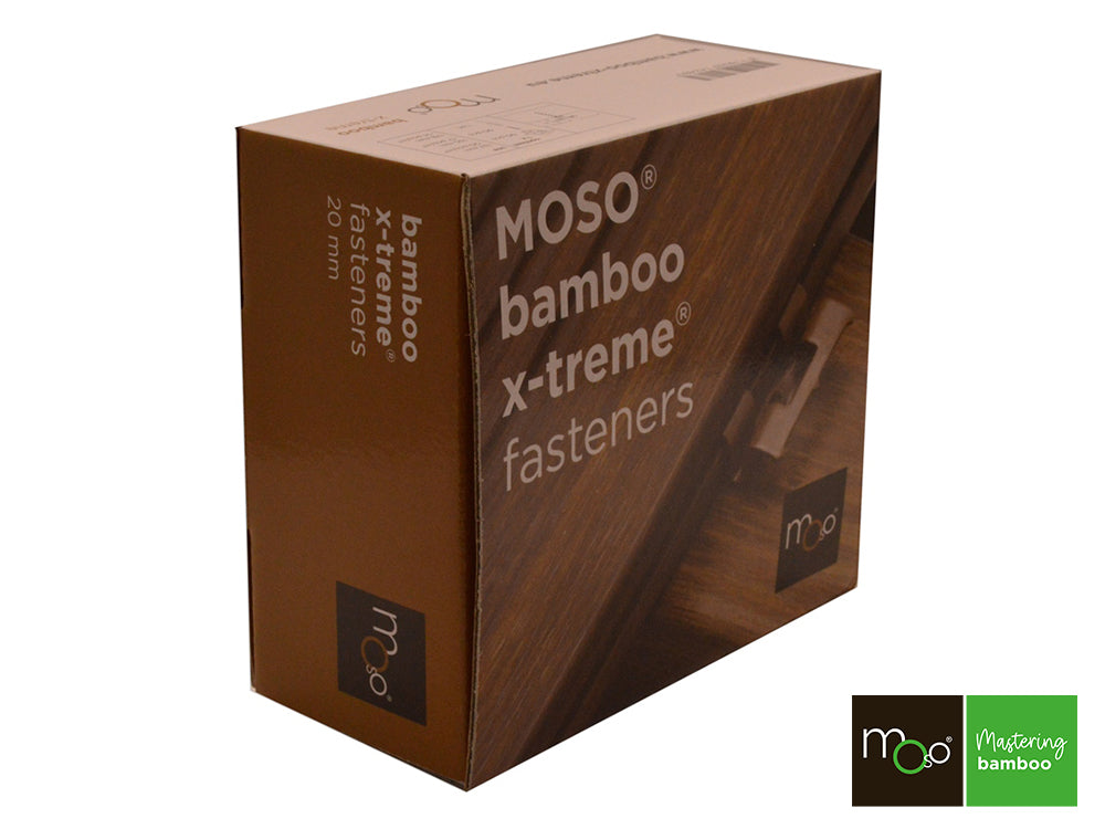MOSO® Terrassendielen-Clips, asymmetrisch, V2A, braun, inkl. Schrauben & Bit, 90 Stück/VE