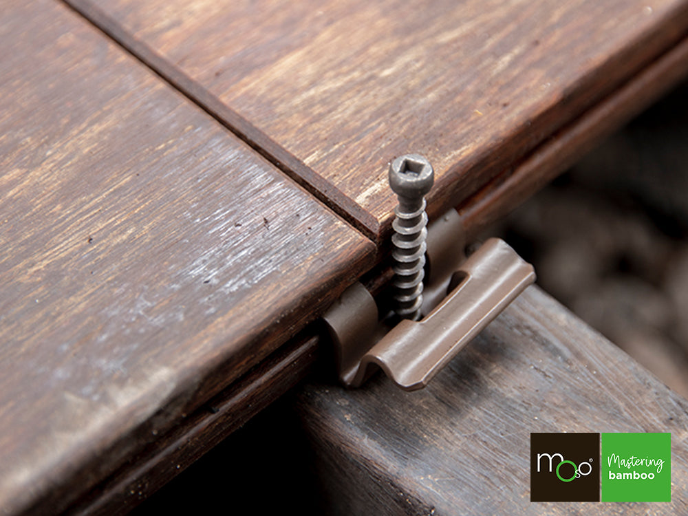 MOSO® Terrassendielen-Clips, asymmetrisch, V2A, braun, inkl. Schrauben & Bit, 90 Stück/VE – Bild 8