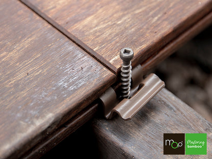 MOSO® Terrassendielen-Clips, asymmetrisch, V2A, braun, inkl. Schrauben & Bit, 90 Stück/VE – Bild 8