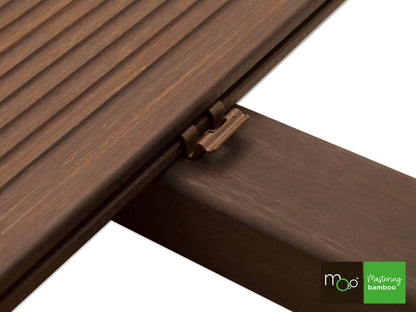 MOSO® Terrassendielen-Clips, asymmetrisch, V2A, braun, inkl. Schrauben & Bit, 90 Stück/VE