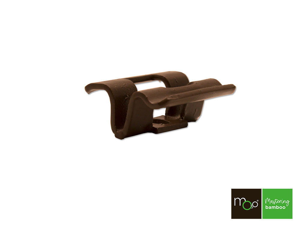 MOSO® Fassaden-Clips, asymmetrisch, V2A, braun, inkl. Schrauben & Bit, 90 Stück/VE