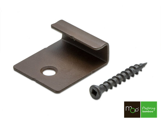 MOSO® Terrassendielen Start-/End-Clips, V2A, braun, inkl. Schrauben & Bit, 30 Stück/VE