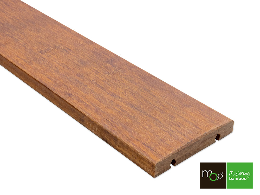 MOSO® Bambus Terrassendielen Grad®, 21x119 mm, Bamboo N-durance®, bombiert, geölt mit Woca, einseitig nutzbar