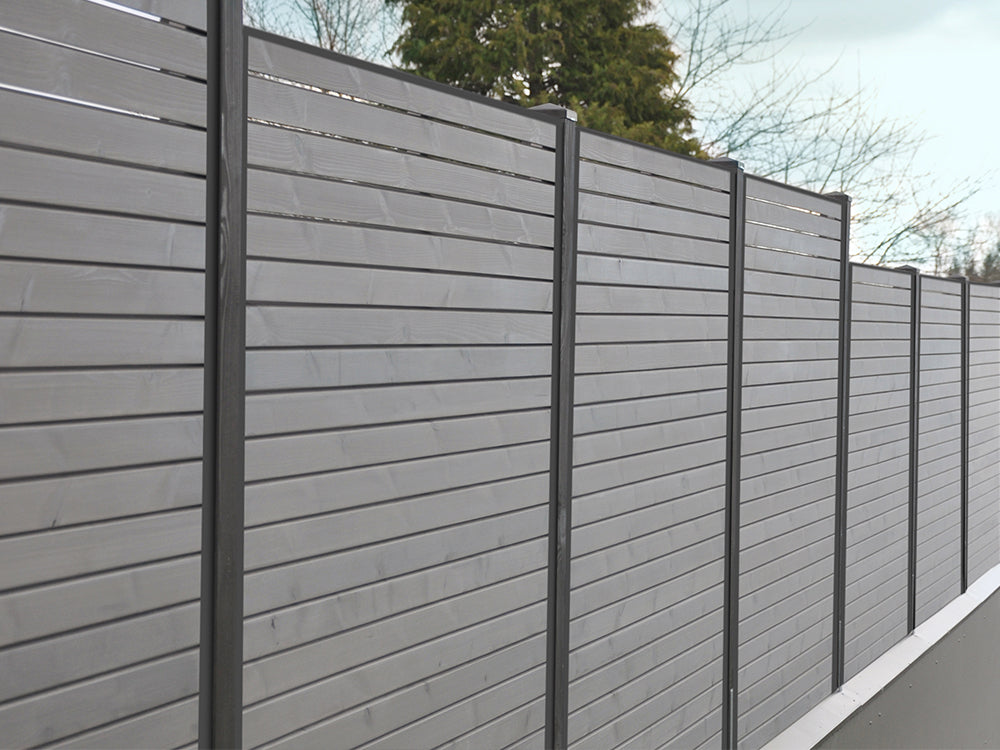 KAHRS Montageset TERA, für 19-23 mm Profile, RAL 7016, für ein Zaunfeld 1,80 x 1,80 m