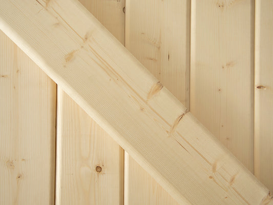 45x121 mm nordische Fichte/Tanne Blockbohlen für den Saunabau, unbehandelt, Doppelnut & -feder