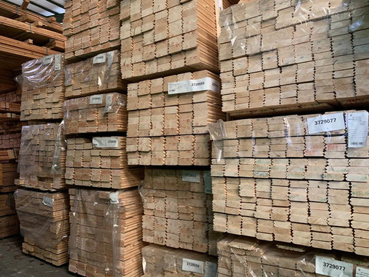 68x146 mm nordische Fichte/Tanne Blockbohlen für den Saunabau, unbehandelt, doppelt Nut & Feder – Bild 2
