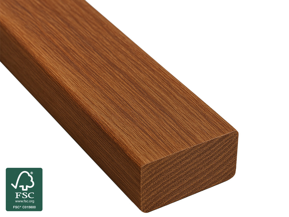 Cumaru Leisten, 20×40mm, KD, 4-seitig glatt gehobelt, mit Microfase – Bild 2