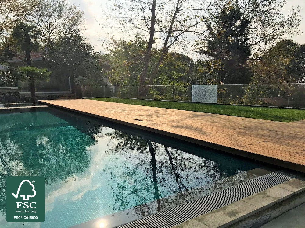 KAHRS Thermoesche Terrassendielen, 20×115mm, seitlich genutet, Sichtseite glatt gehobelt, Rückseite egalisiert