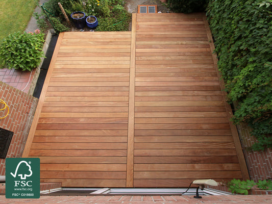 Cumaru Terrassendielen, 21x145 mm, KD, glatt/glatt