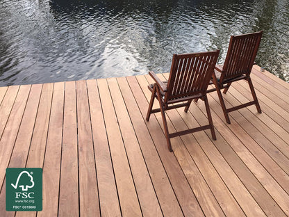 Cumaru Terrassendielen, 21x145 mm, KD, glatt/glatt