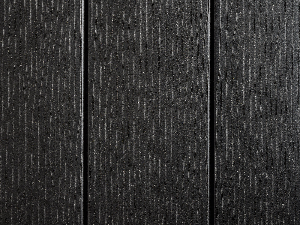 22x120 mm "Die Smarte Klick", WPC, anthrazit, geprägte Oberfläche, ungebürstet, Null-Grad-Diele, einseitig verlegbar