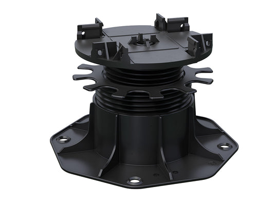 Kovalex® Terrassenlager, Polypropylen schwarz, Verstellbarkeit 65-155 mm, passend zu Profi-UK Alu