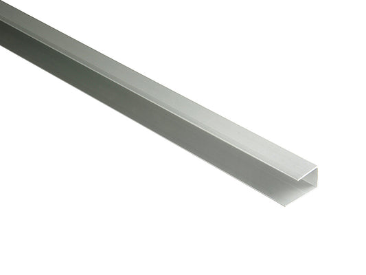 Kovalex® Seitenabschluss Alu, 24x27(42) mm, silber, U-Profil für 20mm WPC-Dielen, nur für die Stirnseiten der Dielen geeignet