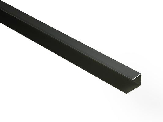 Kovalex® Seitenabschluss Alu, 28x27(42) mm, anthrazit, U-Profil für 26mm WPC-Dielen, nur für die Stirnseiten der Dielen geeignet